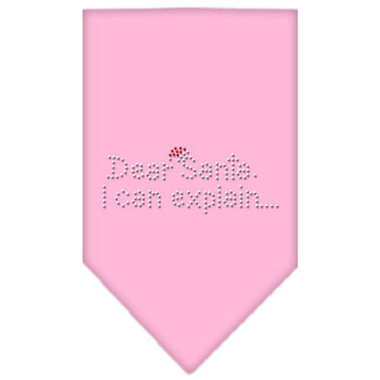 Mirage Pet Products Dear Santa Rhinestone Bandana, Small, Light Pink
