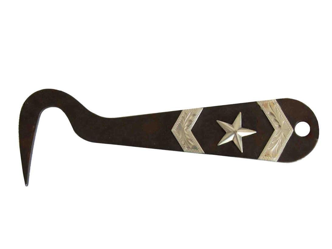 Aj Tack Antique Brown Steel Hoof Pick Texas Star Arrows