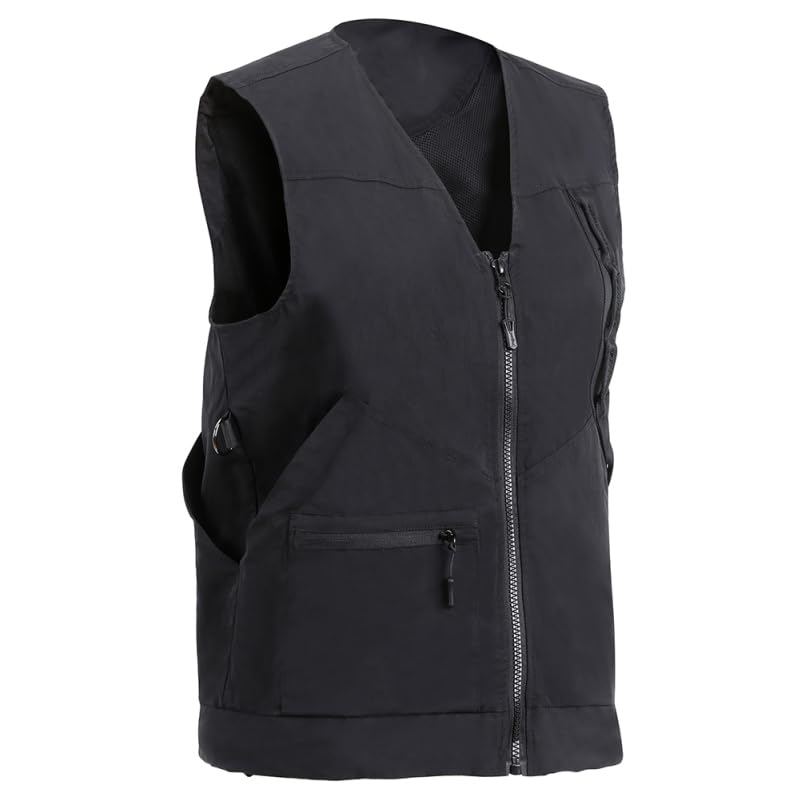 Dog Handler Training Vest With Multi Pockets, Pet Trainer Clothes Black Trainer Vest With Adjustable Waist, Lightweight And Brea