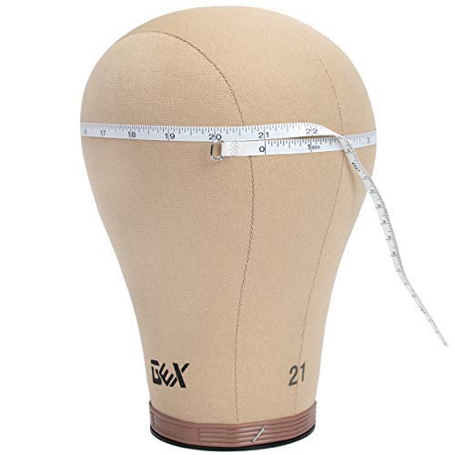 Gex 20-24 Cork Canvas Block Head Mannequin Head Wig Display Styling Head With Mount Hole (Light Brown, 20)