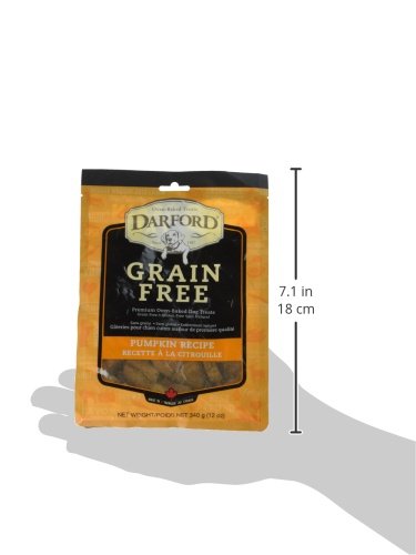 Darford Grain Free Pumpkin Dog Treats - All Natural Oven-Baked Biscuits - No Corn, Soy or Wheat - High in Fiber & Antioxidants -