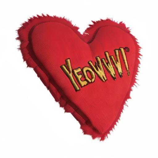 Yeowww! Heart Attack Pack: 3X 100% Organic Catnip Heart Cat Toys, Each With A Different Phrase