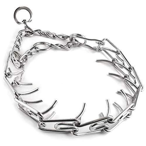 Petlicious & More (Neck Size  18 Inch) Chrome Plated Prong Dog Training Collar UltraPlus Pet Pinch Collar NoPull Collar For 