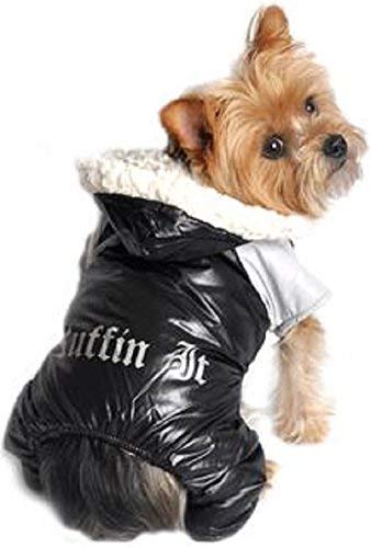 Dog Coat - 'Ruffin' It' Snowsuit - Black & Grey - Medium (M)