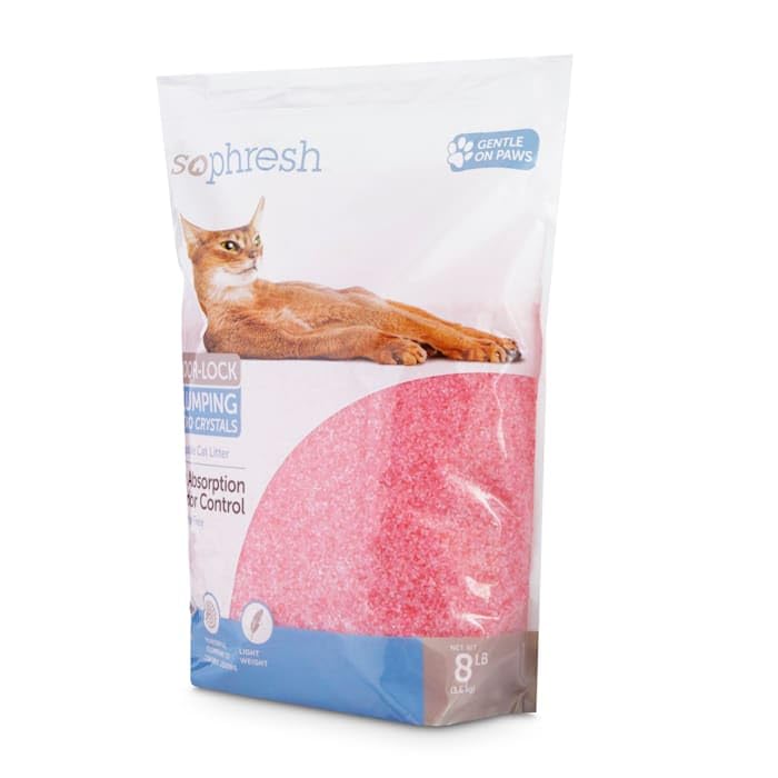 So Phresh Scoopable Odor-Lock Clumping Micro Crystal Cat Litter In Pink Silica 8 Lbs.