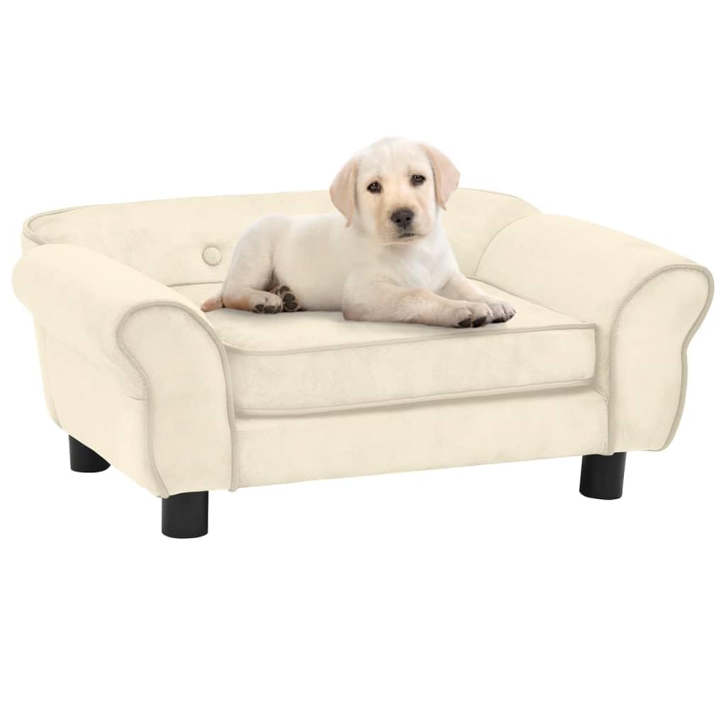 vidaXL Dog Sofa Cream 28.3x17.7x11.8 Plush