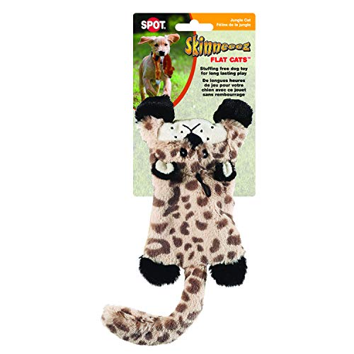 Ethical Skinneeez Flat Cats Assorted 12-Inch Stuffingless Dog Toy
