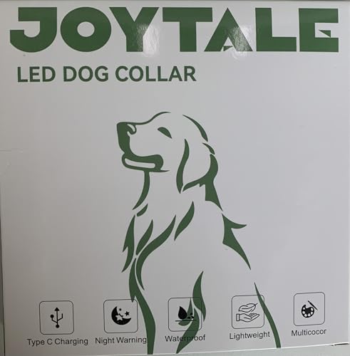 Joytale Light Up Dog Collar, Rechargeable Rainproof Led Dog Collar For Night Walking Safety, Soft Silicone Glow In The Dark Collar For Small Medium Large Dogs, Blue