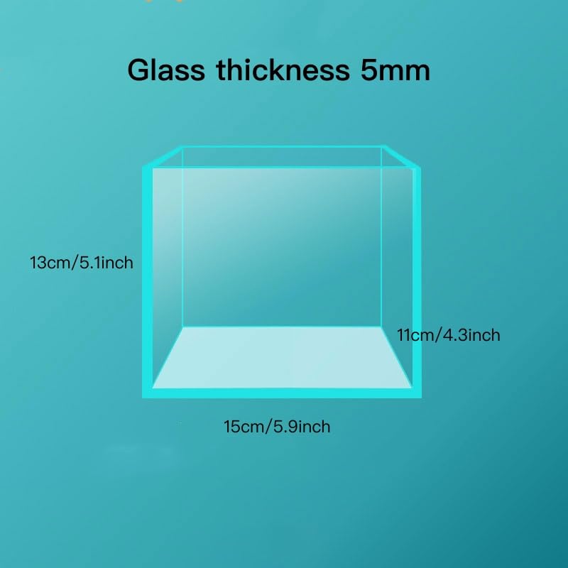 Awxzom Small Nano Tall Rimless Tank, Glass Fish Tank, Betta Tank (0.7 Gallon, 5.9X4.3X5.1In/15X11X13Cm)