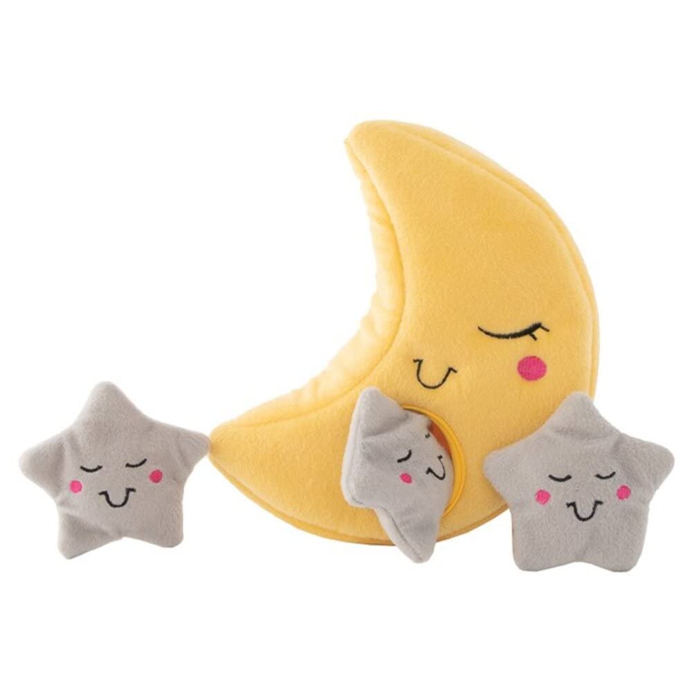 Zippypaws Burrow- Interactive Dog & Puppy Toys For Boredom, Stimulating Pet Products To Keep Them Busy, Hide & Seek Plush Dog Puzzles, Enrichment Squeaky Toy, For Small & Medium Dogs- Moon And Stars