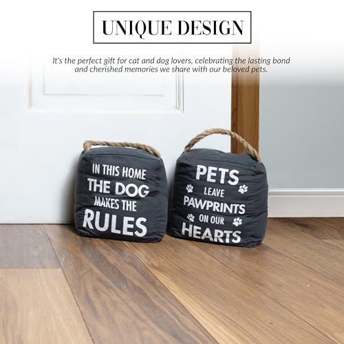 Pavilion - Pets Leave Pawprints On Our Hearts - 4'' X 6'' Housewarming Decorative Bean Bag Door Stop Stopper Holder Loss Of Pet