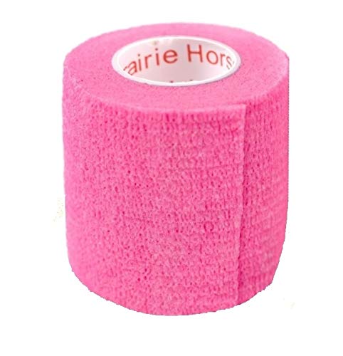 2 Inch Vet Wrap Tape Bulk (Neon Pink) (Pack of 6) Self Adhesive Adherent Adhering Flex Bandage Grip Roll for Dog Cat Pet Horse