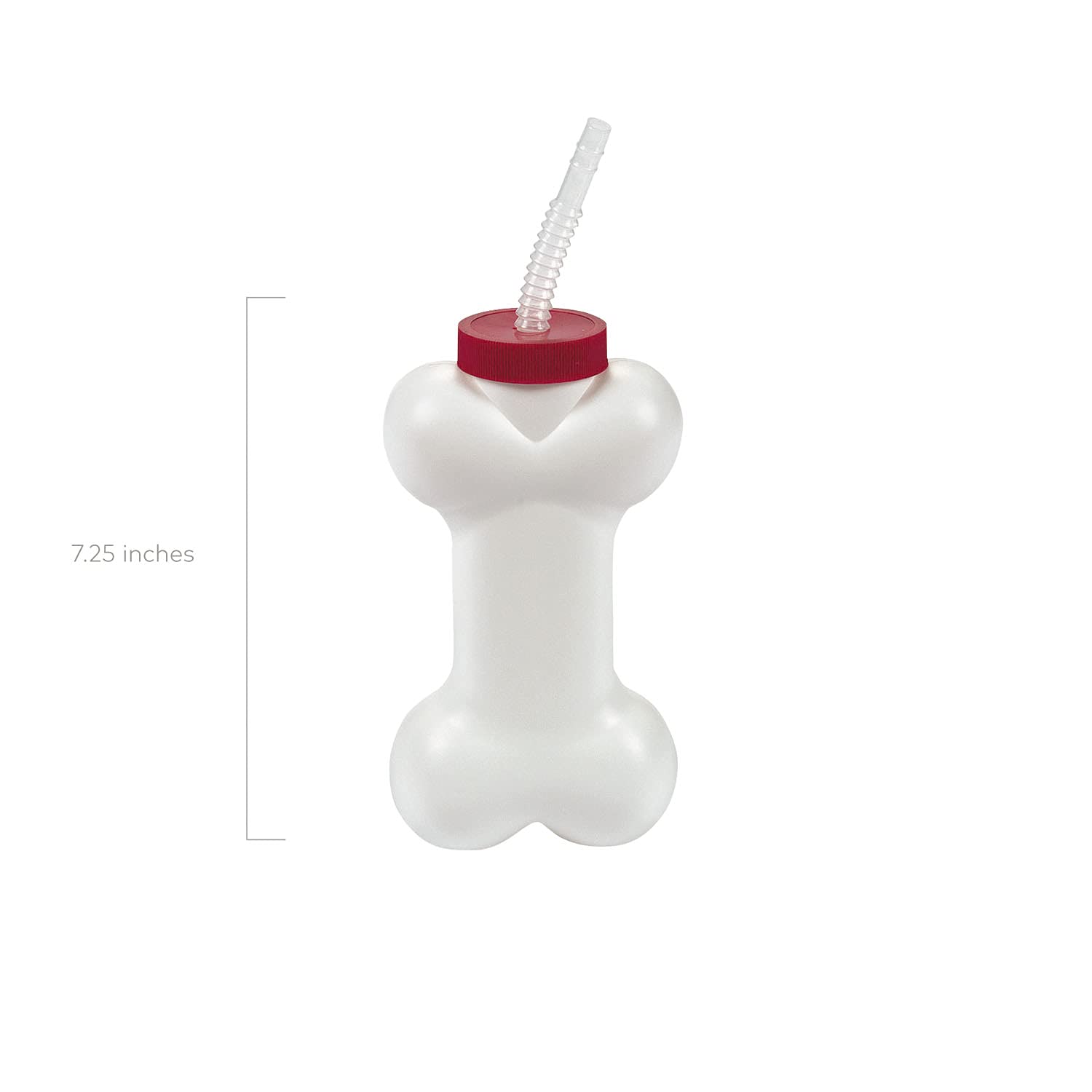 Fun Express 12 Count Dog Bone Cups With 7.5 Inch Straws - 14 Oz Bone-Shaped Cups - Puppy Dog Birthday Party Supplies And Favors