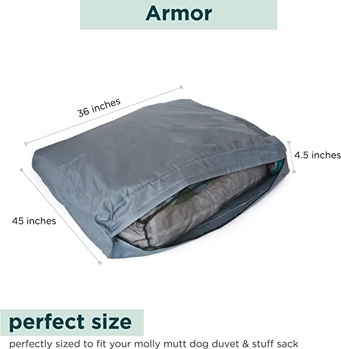 Molly Mutt Water-Resistant Dog Bed Liner, Polyester Bed Liner For Dogs, Easy To Clean, Gray, Huge, 36”X 45”X 4.75”