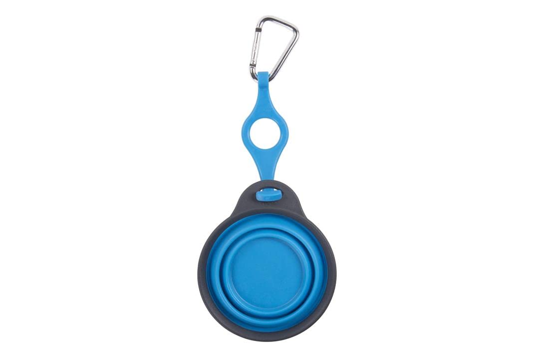 Dexas Pets Collapsible Travel Pet Cup With Bottle Holder And Carabiner, Pro Blue