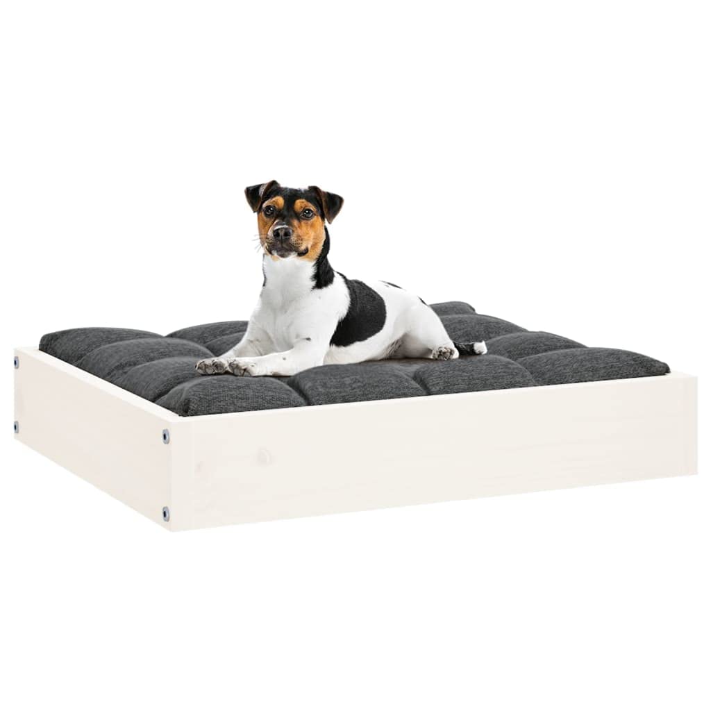 vidaXL Dog Bed in White - Solid Pinewood, Stable Frame, Easy Assembly, Minimalist Design, Comfortable Pet Sofa, Suitable for Indoor and Outdoor Use