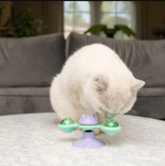 Pawsncollars Nala Suction Spinner Cat Toy Interactive Cat Toys Ball Funny Toy With Suction Cup Portable, Pet Exercise Smart Cat 