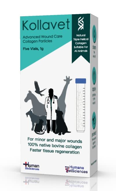 Kollavet Veterinarian-Recommended Animal Wound Care Dressing for Cats, Dogs, Horses, Reptiles, Pets, and Working Animals (1 Gram