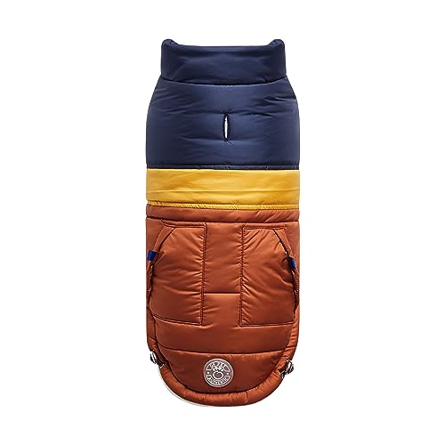 Elasto-Fit Classic Puffer Dog Jacket - Quilted Winter Pet Coat With Adjustable Straps, Waterproof Insulated Dog Outerwear For Small Medium Large Dogs, Easy On Off Design - Hazel, 3X-Large