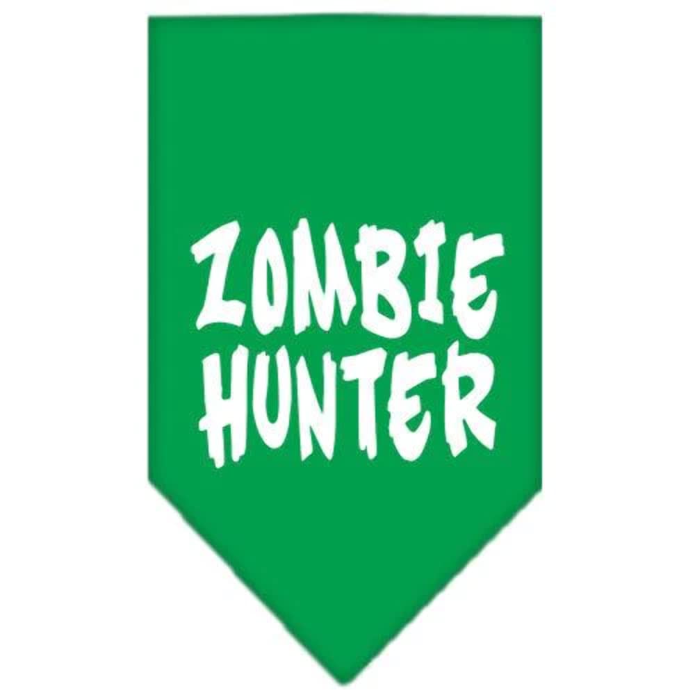 Halloween Pet and Dog Bandana Screen Printed, &quot;Zombie Hunter&quot; Bright Pink Small