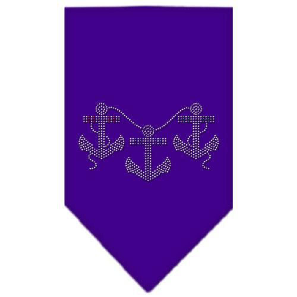 Mirage Pet Products Anchors Rhinestone Bandana, Small, Purple