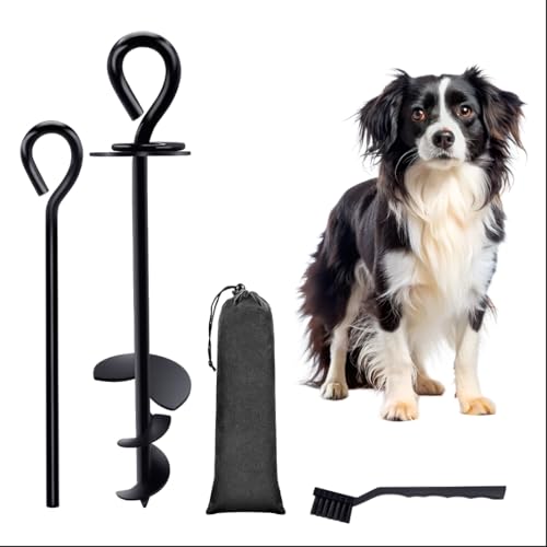 Dog Tie Out Stake For Large Dogs, Heavy Duty Dog Ground Stake For Yard,Camping Or At The Beach,Rust Proof Dog Anchor Yard Stake, Holds The Dogs Over 150Lbs