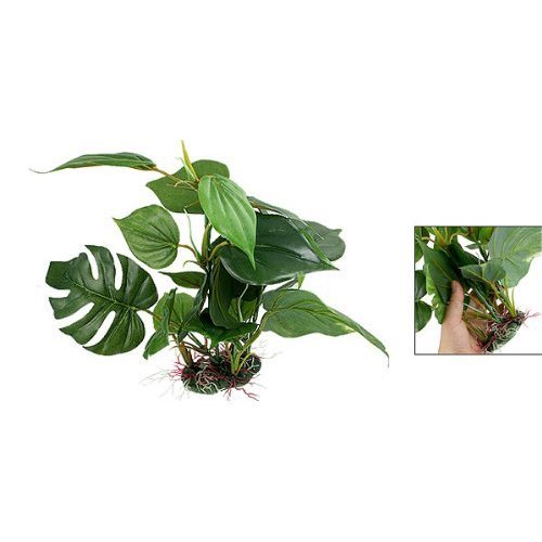 Cnz® Aquarium Fish Tank Green Lifelike Underwater Plastic Plant Aquatic Water Grass Decor (Large, 13-Inch)