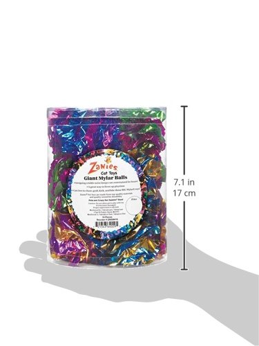 Zanies Giant Mylar Balls Cat Toys, 16-Piece Canisters