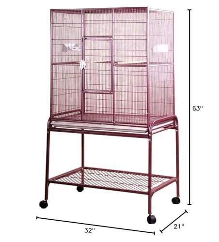A&E Cage Co. Flight Cage & Stand, 32x21, Burgundy