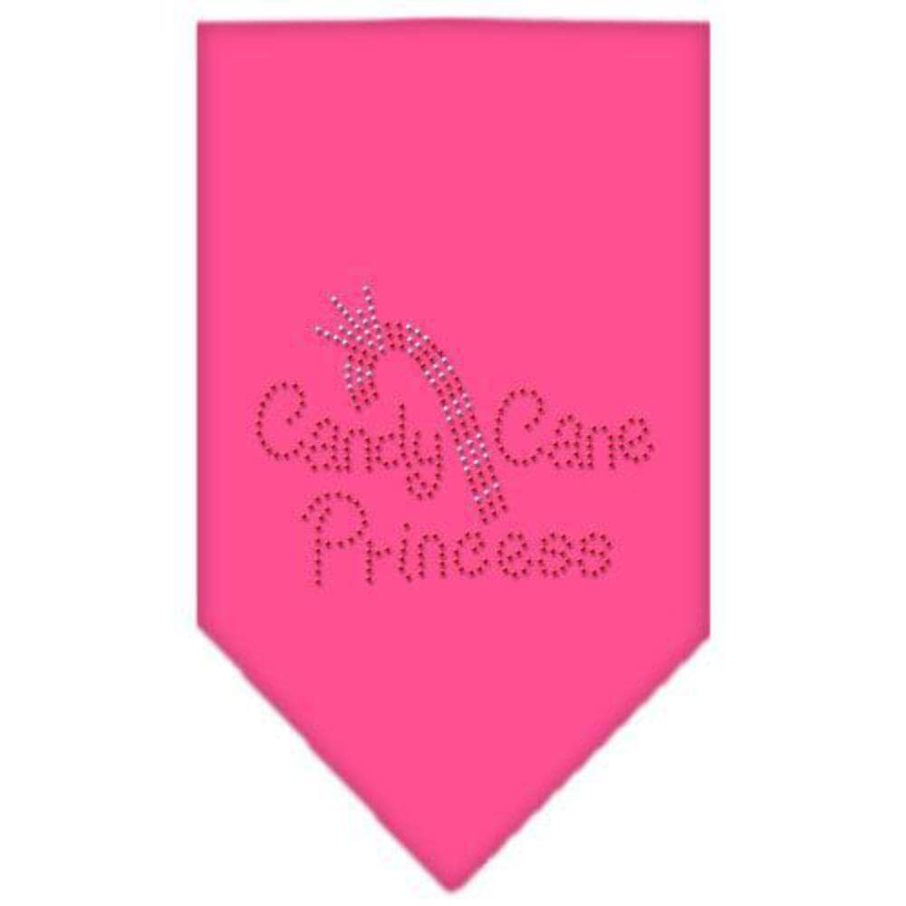 Christmas Pet and Dog Bandana Rhinestone, "Candy Cane Princess" Orange Small