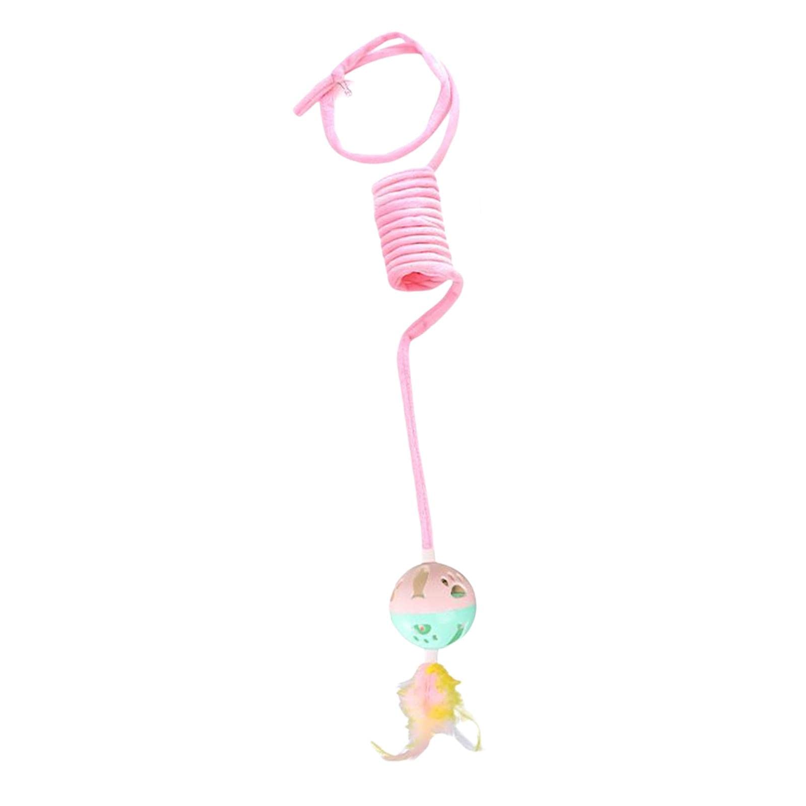 Heavenglow Hanging Cat Toy Indoor Chase Exercis Cat Toys Ball Rope Funny Pink With Bell | Cat Supplies