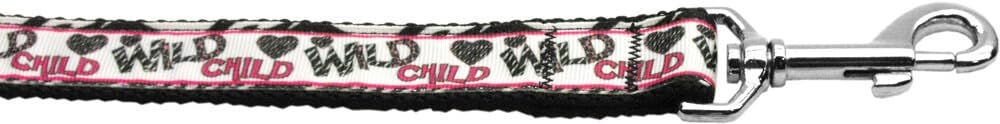 Pet Dog & Cat Nylon Collar or Leash, "Wild Child" 3/8" w x 4 ft. leash