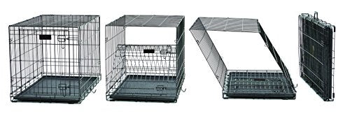 Midwest Homes For Pets Ultima Pro Series 30' Dog Crate | Extra-Strong Double Door Folding Metal Dog Crate W/Divider Panel, Floor Protecting 'Roller Feet' & Leak-Proof Plastic Pan