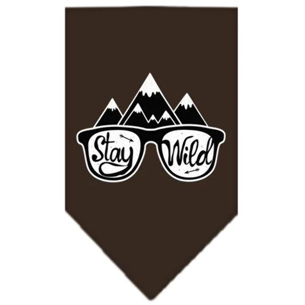 Dog Bandana Screen Printed, &quot;Stay Wild&quot; Lime Green Large