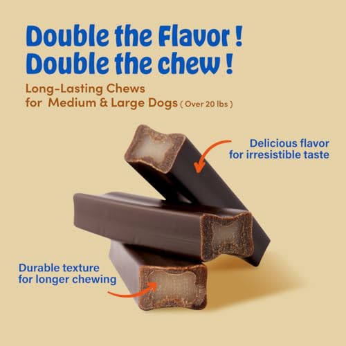N-Bone Mega-Bone Long-Lasting Dog Chew Peanut Butter & Jelly Flavor, 6 Count, 16.8oz