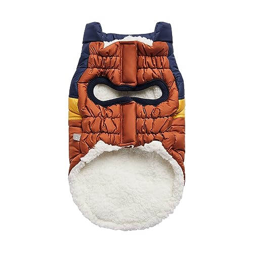 Elasto-Fit Classic Puffer Dog Jacket - Quilted Winter Pet Coat With Adjustable Straps, Waterproof Insulated Dog Outerwear For Small Medium Large Dogs, Easy On Off Design - Hazel, X-Small