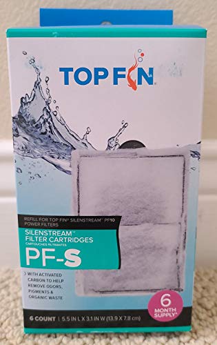Top Fin Silenstream Pf-S Small Filter Cartridges (6 Count) Refill For Pf10 Power Filters (5.5In X 3.1In)