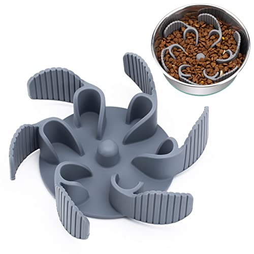 Keegud Slow Eating Feeder Insert [22 Big Octopus Suction Cups] Super Firm [Cuttable] for Large Breed and Medium Size Dog Compati