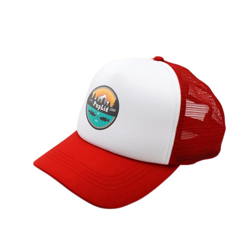 Sunset Collection, Puplid Trucker Hats For Humans Stylish Sun Protection Human Hat To Match And Twin With Your Dog (Red All-Terr
