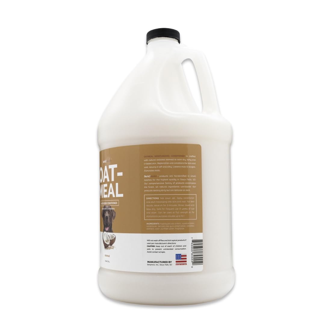 Bark2Basics Oatmeal Conditioner, Gallon - Natural Ingredients, Moisturizing, Hydrating, Crafted with Colloidal Oatmeal, Relieves