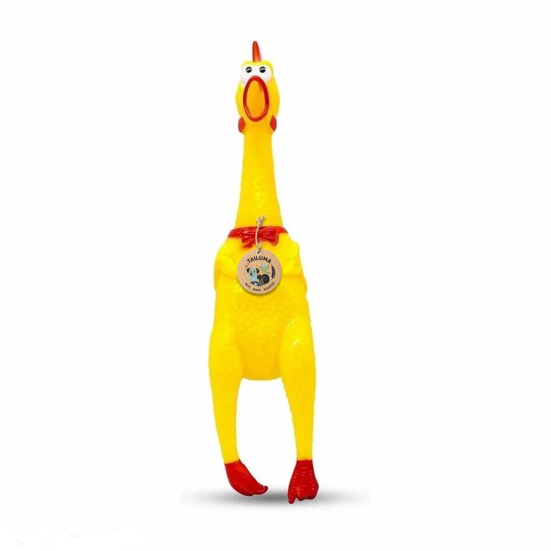 TAILUMA Dog Squeaky Toy Chicken  Rubber Screaming Toy for Dogs, Funny Chew Toy for Small & Medium Dogs, Interactive Pet Toy (Pa