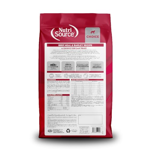 NutriSource Choice Dry Dog Food, Beef Meal & Barley Recipe, 40 lb.