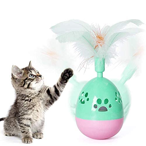 Rvpaws Funny Tumbler Toys For Cats Kitties Pets Accessories Pet Toys Funny Tumbler Mice Teaser Feather Stick Toy 1 Piece (Color 