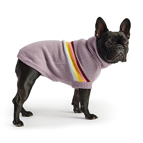 Gf Pet Retro Sweater Dog Pullover – Cozy Knitted Dog Sweater For Dogs | Soft Stretchy Design | Warm Ribbed Acrylic | Vintage Style | For Small, Medium, Large Dogs – Lavender, Xl
