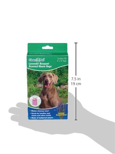 Clean Go Pet Lavender Scent Doggy Waste Bags, 100-Count, Quick-Tie Handles Poop Bags