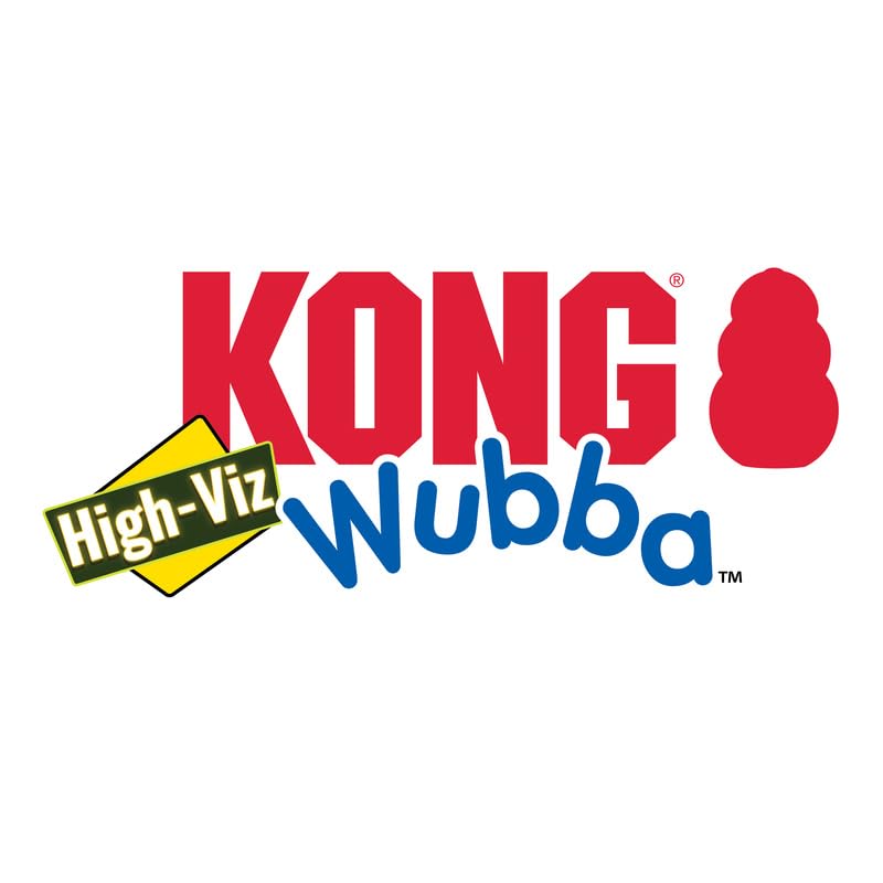 Kong Wubba Ballistic High-Viz Dog Toy - Squeaky Durable Tug & Toss Toy - Bright Colors For High Visibility - (High-Viz 2 Pack)