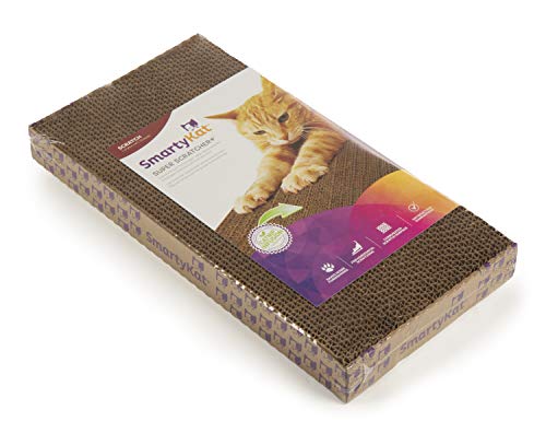 Smartykat Super Scratcher+ Double Wide With Catnip Infusion Technology Corrugate Cat Scratch Pad, Durable & Reversible