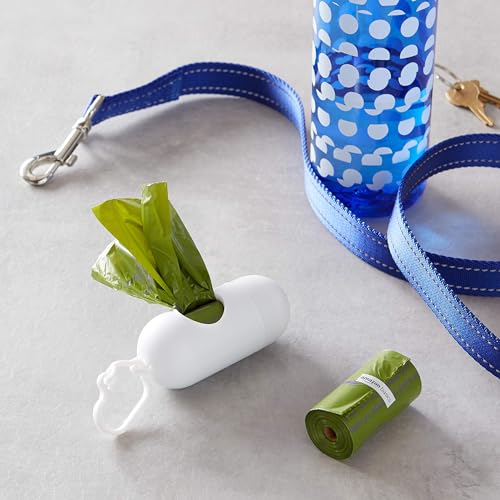 Amazon Basics Dog Poop Bags With Dispenser, 540 Count, Enhanced For Guaranteed Leakproof, Unscented, Includes Leash Clip