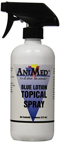 Animed Blue Lotion Topical Antiseptic For Horses Dogs Cats Cows Sheep And Goats, 16-Ounce