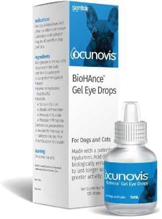 Sentrx Ocunovis Gel Eye Drops For Dogs & Cats, Eye Lube For Dogs Allergy Relief Lubricant, Dogs With Dry Eyes, Artificial Tears, 5 Ml